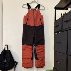 Patagonia Two-Tone Snow Bib in Orange and Black